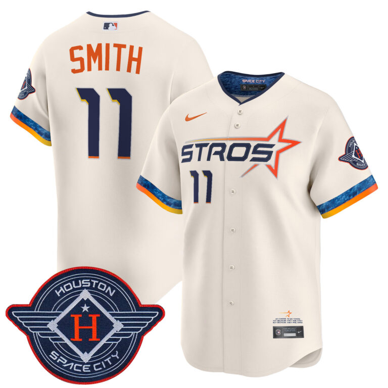 Men Houston Astros 11 Smith cream 2025 City Connect Vapor Premier Limited Jersey